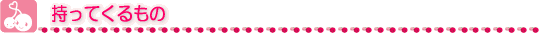 持ってくるもの